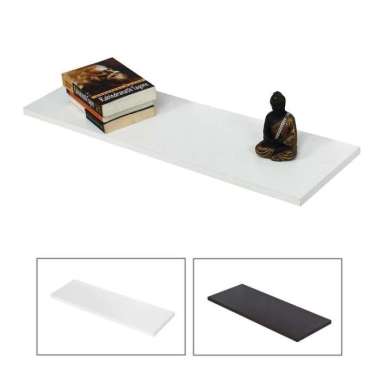 Rak Buku Ambalan Dinding Minimalis 60x25cm / Rak TV / Rak Tas Dinding Krem Kayu