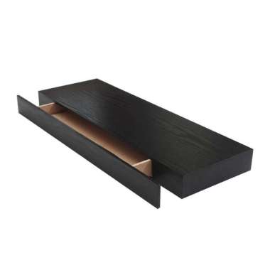 Rak Dinding Ambalan Laci /Rak Laci Minimalis dari Kayu 60x20 cm Hitam
