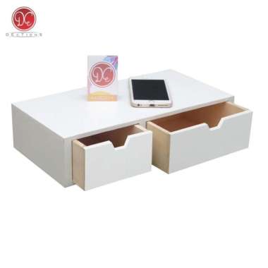 Rak Kosmetik 40x20cm Meja Rias Laci Dinding Ambalan Gantung 2 Slot W Putih