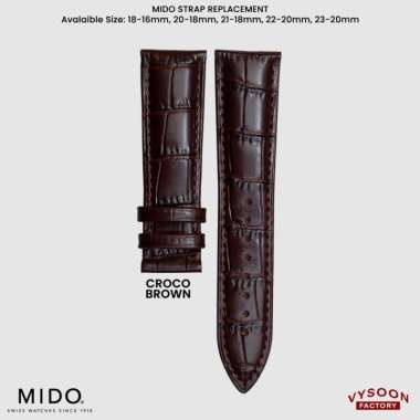 Strap Tali Jam Kulit Jam Tangan Mido Strap Leather 23mm 20mm 22mm 23-20mm Croco Choco