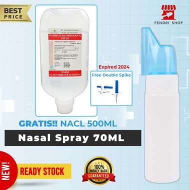 Nasal Spray Bottle Neti Pot Mini Portable 70Ml + Gratis Nacl 500Ml
