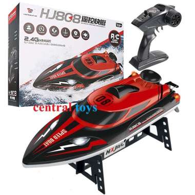 rc boat HJ808 2.4ghz 25kmh speed 150 meter kontrol kapal rc speed boat Merah