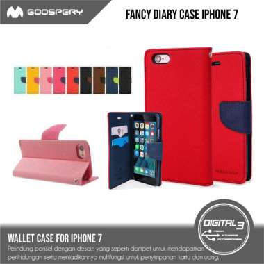 Mercury Goospery Fancy Diary Case Iphone 7 / 8 Flip Casing Dompet - Navy Lime Apple iPhone 8