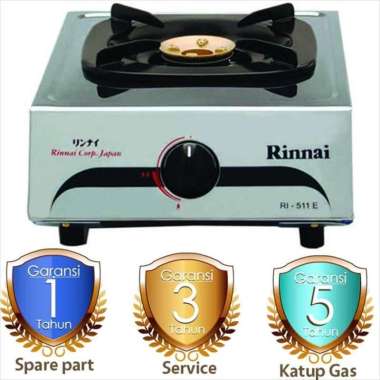 Kompor Gas LPG 1 Tungku Stainless Steel Rinnai RI-511 E / RI511E