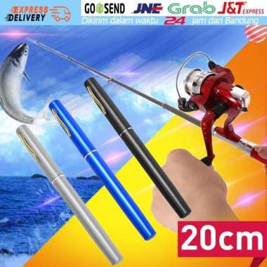 [Baru Spinning Reel] Joran Pancing Alat Aluminium Mini Pen Fishing Rod Perak