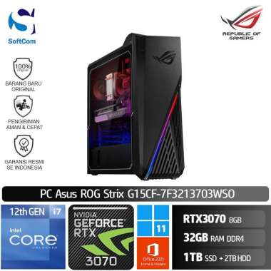 PC Asus ROG Strix G15CF 7F3213703WSO Desktop PC [Core i7-12700F/32GB/1TB SSD+2TB HDD/RTX3070 8GB]