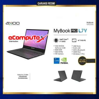 LAPTOP AXIOO MYBOOK PRO L7V (8N5) 8GB RAM 512GB SSD COREI7 NVIDIA 4GB WIN 11 TKDN GARANSI RESMI