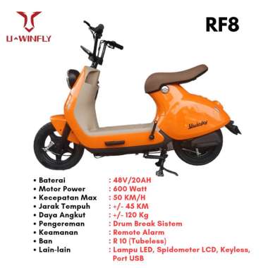 Sepeda Listrik U-Winfly RF 8 Sepeda Listrik RF 8 U-Winfly Sepeda Listrik Murah Gratis Helm
