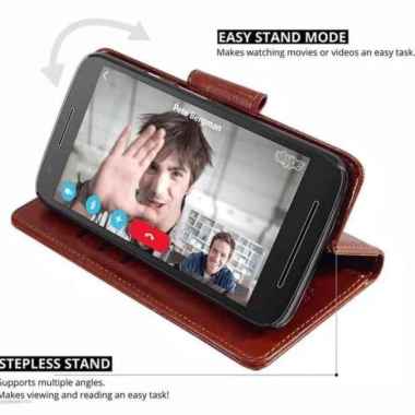 Vivo V15 VivoV15 Flip Wallet Dompet Leather Kulit Cover Case Casing Card Kartu - Coklat Vivo V15