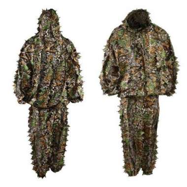 GHILLIE - Baju Hunting-Baju Berburu Suit CAMO 3D Hunting Airsoft