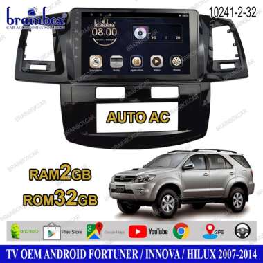 Brainbox TV Mobil OEM Fortuner Innova Hilux Android Headunit Tape Mobil Head Unit Auto AC 2GB + 32GB