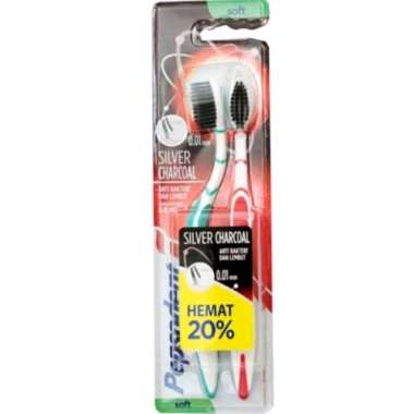 PEPSODENT Sikat Gigi Silver Charcoal Soft 2pcs