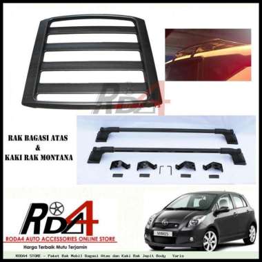 Paket Rak Mobil Bagasi Atas dan Kaki Rak Jepit Body Yaris