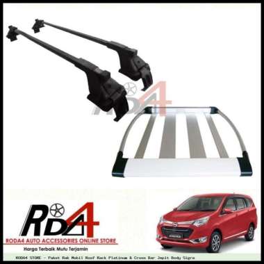 Paket Rak Mobil Roof Rack Platinum & Cross Bar Jepit Body Sigra