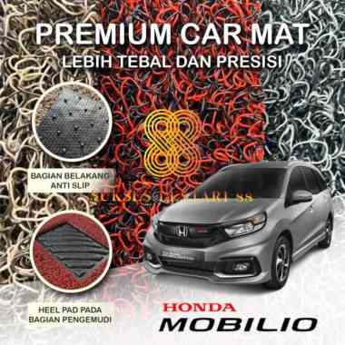 Karpet Mobil Premium Honda Mobilio Mie Bihun 2 Warna NON BAGASI MERAH HITAM