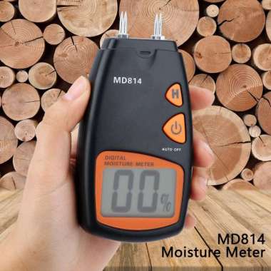 OEM MD814 Moisture Meter Kayu Wood Kertas MC Tester hitam