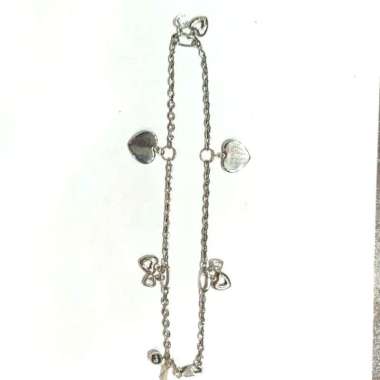 Gelang Kaki Love Hati Emas Putih 750