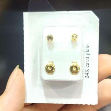 Anting Tindik Telinga Lapis Emas