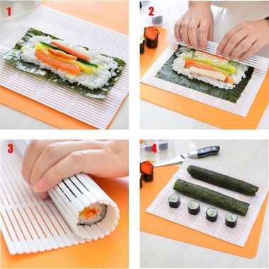 Sushi roller mat bambu plastik plastic gulungan sushi kimbab bento putih Plastik