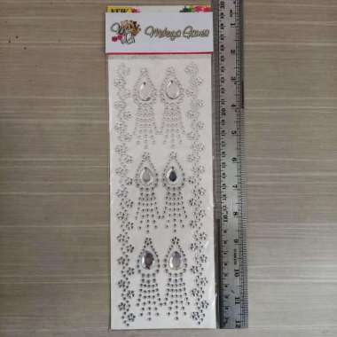 Sticker Flower Crystal Teardrop Mix Mote Payet Bunga Tempel Deco Case Putih