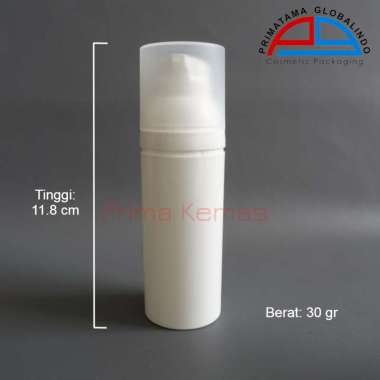 Botol Airless Pump - botol serum Prima Kemas - Airless Pump PP 50 ml White