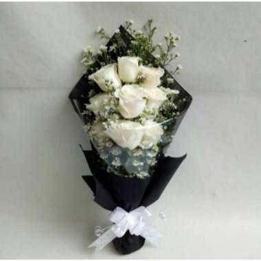Buket bunga mawar putih hand buket hari ibu Putih JABODETABEK