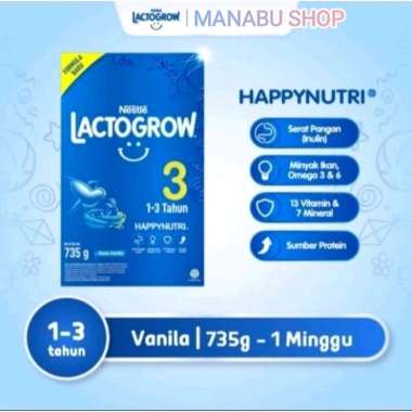 LACTOGROW 3 ORI/MADU/VANILA 735 gr - vanila