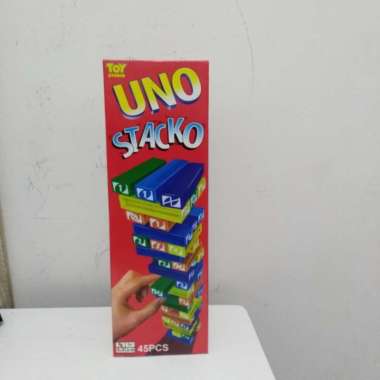 Board Game Uno Stacko Plastik / Permainan Balok Susun Edukasi 45pcs