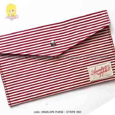 DOMPET UANG KERTAS/DOMPET TIPIS/DOMPET DOLLAR/ENVELOPE PURSE STRIPE RD 2. STRIPE RED