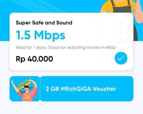 1.5 Mbps Kartu Perdana byU Telkomsel Unlimited 7 hari