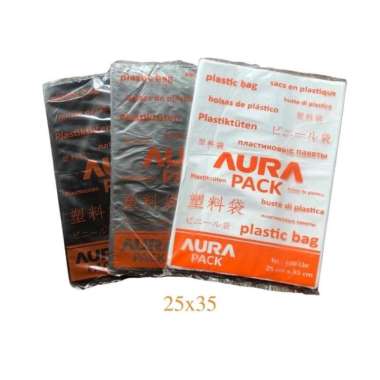 Kantong Plastik HD tanpa plong UK 25cm x 35cm - Polybag silver