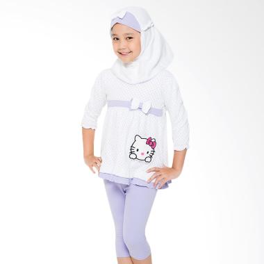 4 You Set Hijab Blouse and Pants Anak - Ungu