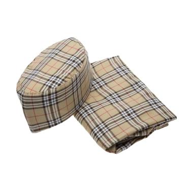 Orange Motif E Sarung dan Peci - Coklat Muda