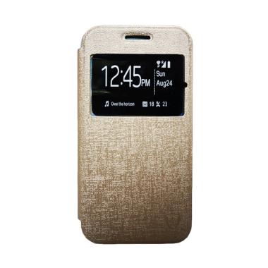 Zagbox Flip Cover Casing for Samsung Galaxy A3 A310 2016 - Gold