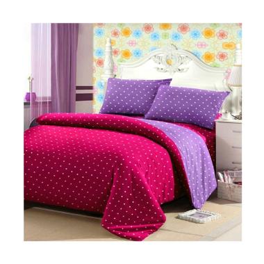 Jaxine Katun Polkadot Set Sprei - Fanta Lilac