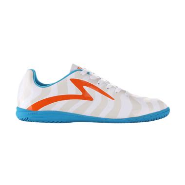 Specs Torpedo Sepatu Futsal - White Spirit Orange Rock Blue