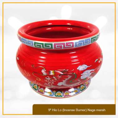 Tempat Bakar dupa / Hiolo 9" Hio Lo (Incense Burner) Naga merah Naga MERAH NAGA MERAH NAGA