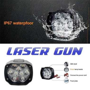 Lampu Tembak Sorot LED Spion Motor Cree 6 + 3 Mata 9 Titik 18W SpotLight PUTIH