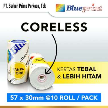 BLUEPRINT Kertas Thermal / Kasir / Struk EDC 57x30mm - 1 Pack Isi 10 Roll White
