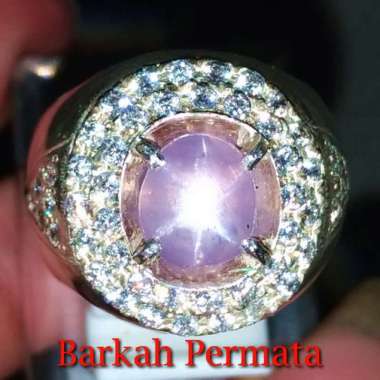Batu Cincin Pink Safir Star Ceylon Srilangka Asli n 1452 Ungu