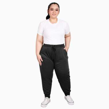Celana Panjang Jogger Training Wanita dewasa BIG SIZE Polos - Jfashion Felice jumbo 4XL Hitam