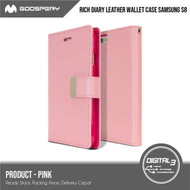 Original Mercury GOOSPERY Rich Diary Wallet Case For Samsung S8 Samsung S8 Pink