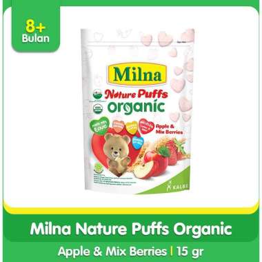 Promo Harga Milna Nature Puffs Organic Apple & Mix Berries 15 gr - Blibli