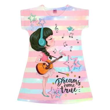 DRESS ANAK PEREMPUAN PREMIUM 2-13 TAHUN MUSIK DREAM / BAJU RUMAH ANAK / HOME DRESS ANAK PREMIUM 10-1