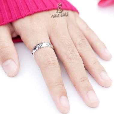 Cincin Wanita Pria Perak Bali Silver Ring 925 Ombak Totol 12