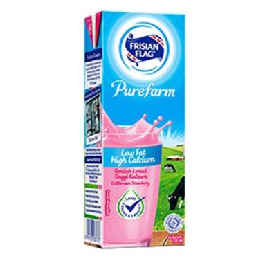 Promo Harga Frisian Flag Susu UHT Purefarm Strawberry 225 ml - Blibli