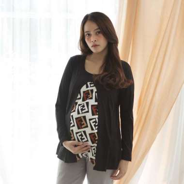 Mama Hamil Baju Atasan Ibu Hamil Muslim Murah Modern Termurah Bahan Halus Cardigan - SJ 372 Semua Uk