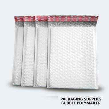 Amplop Bubble Wrap Plastik Segel Padded Envelope Poly Mailer Packaging Putih ( size 12x18 cm)