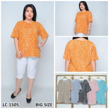 Kaos Oblong Wanita Baju Murah Atasan Polos Melar Jumbo Big Size Bahan MissBee Stretch LC1505Big KUNI