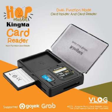 KINGMA Multi Card Reader USB 3.0 SD CF TF 90MB/S (Dilengkapi 3 Slot Penyimpanan Memory Card) BLACK